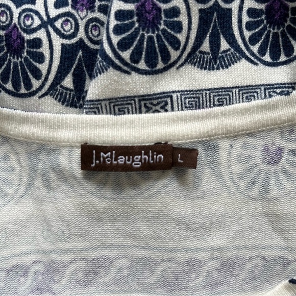 J McLaughlin Womens Patterned Sweater Size L Soft Long Sleeve Button Detail - Picture 6 of 9